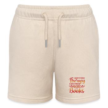 More books please typography - Kids Organic Sweat Shorts by Stanley/Stella - soft Ecru - Front