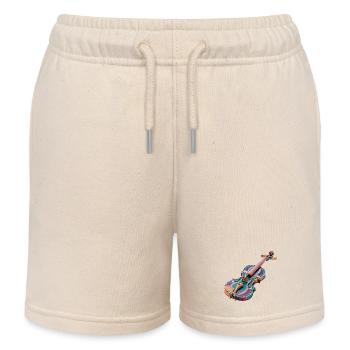 Rainbow Violin Art - Kids Organic Sweat Shorts by Stanley/Stella - soft Ecru - Front