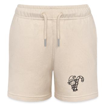 Süßer Weihnachtself mit Zuckerstange - Kinder Organic Joggingshorts Mini Bolter von Stanley/Stella - Natur - Vorne