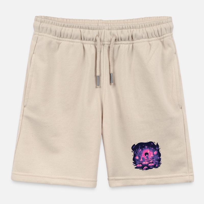 Neon Mouse Cave with Donuts Kids Organic Sweat Shorts by Stanley/Stella