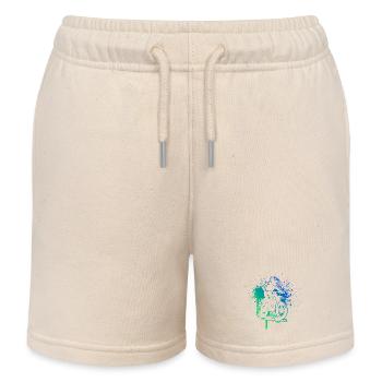 Characterful motocross design - Kids Organic Sweat Shorts by Stanley/Stella - soft Ecru - Front