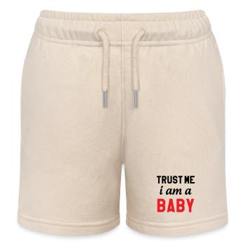 Trust Me I Am a Baby - Kids Organic Sweat Shorts by Stanley/Stella - soft Ecru - Front