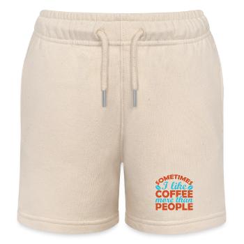 Sometimes I prefer coffee to people - Kids Organic Sweat Shorts by Stanley/Stella - soft Ecru - Front