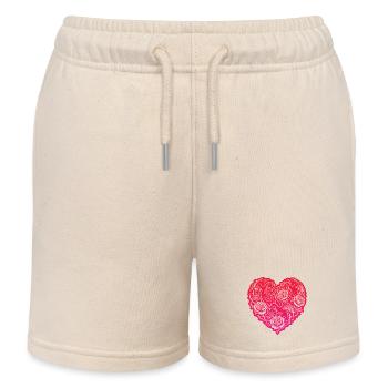 Herz Romantische Drachenrosen Liebe - Kinder Organic Joggingshorts Mini Bolter von Stanley/Stella - Natur - Vorne