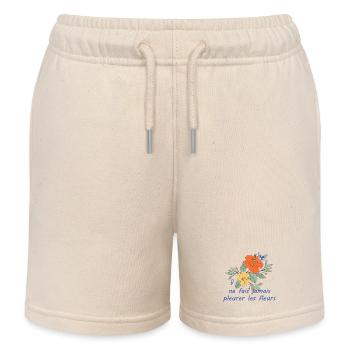 Ne_fais_jamais_pleurer_les_fleurs - Short de jogging enfant bio Stanley/Stella - écru doux - Devant