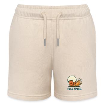 Schnecke mit voller Geschwindigkeit - Kinder Organic Joggingshorts Mini Bolter von Stanley/Stella - Natur - Vorne