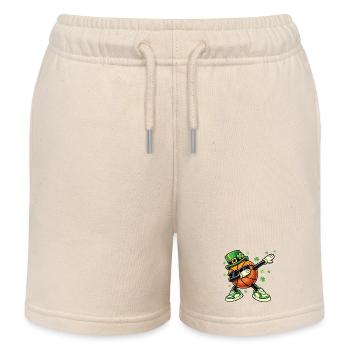 Basketball Leprechaun St Patrick’s St. Paddys - Kids Organic Sweat Shorts by Stanley/Stella - soft Ecru - Front