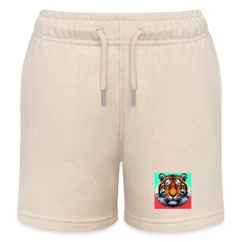 tiger - Kids Organic Sweat Shorts by Stanley/Stella - soft Ecru - Front
