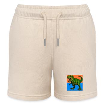 dinosaur - Kids Organic Sweat Shorts by Stanley/Stella - soft Ecru - Front