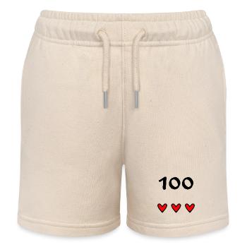 100. 100 ANS. 100e ANNIVERSAIRE. ANNIVERSAIRE 100 - Short de jogging enfant bio Stanley/Stella - écru doux - Devant