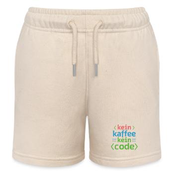 No Coffee No Code Programmer Computer Scientist - Kids Organic Sweat Shorts by Stanley/Stella - soft Ecru - Front