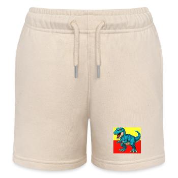 dinosaur - Kids Organic Sweat Shorts by Stanley/Stella - soft Ecru - Front