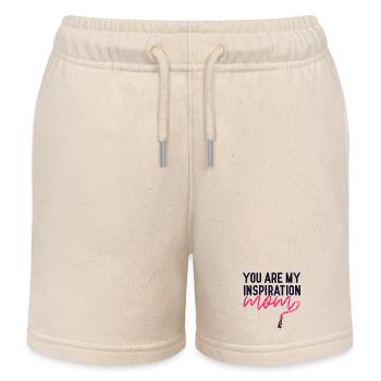 You Are My Inspiration Mom Lipstick Shirt - Kids Organic Sweat Shorts by Stanley/Stella - soft Ecru - Front