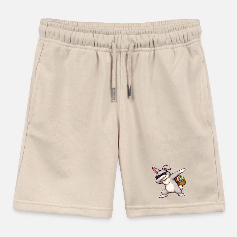 Dabbing Easter Bunny Kids Organic Sweat Shorts by Stanley/Stella