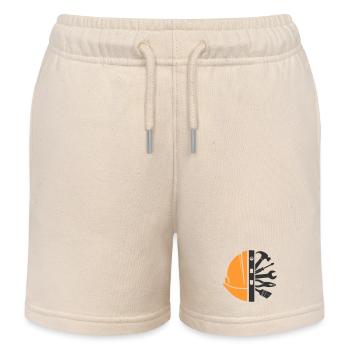 Bauhelm & Werkzeug – Handwerker Logo - Kinder Organic Joggingshorts Mini Bolter von Stanley/Stella - Natur - Vorne
