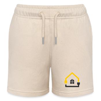 Electrician House Socket Smart Home - Kids Organic Sweat Shorts by Stanley/Stella - soft Ecru - Front