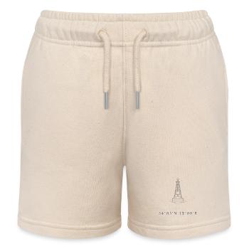 Rostock Koordinaten Leuchtturm Ostsee Design - Kinder Organic Joggingshorts Mini Bolter von Stanley/Stella - Natur - Vorne