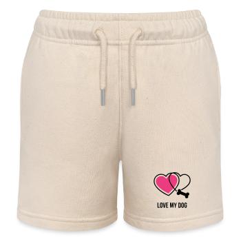 Bester Freund Hundeliebe Hundemama Gassi Gehen - Kinder Organic Joggingshorts Mini Bolter von Stanley/Stella - Natur - Vorne