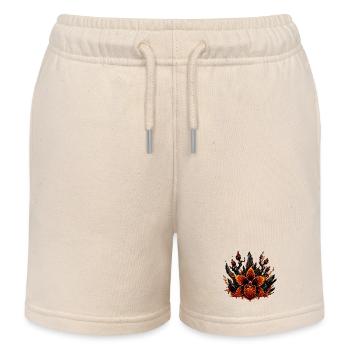 Fire Blossom of Lava Crystals - Kids Organic Sweat Shorts by Stanley/Stella - soft Ecru - Front