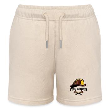 Feuerwehrhelm Wappen Logo - Kinder Organic Joggingshorts Mini Bolter von Stanley/Stella - Natur - Vorne