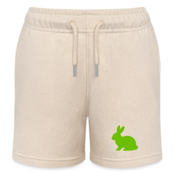 Heller Hase Silhouette - Kinder Organic Joggingshorts Mini Bolter von Stanley/Stella - Natur - Vorne
