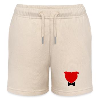 Herzkopf und Fliege – 029 - Kinder Organic Joggingshorts Mini Bolter von Stanley/Stella - Natur - Vorne