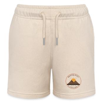 Papas Bergsonne Emblem - Kinder Organic Joggingshorts Mini Bolter von Stanley/Stella - Natur - Vorne