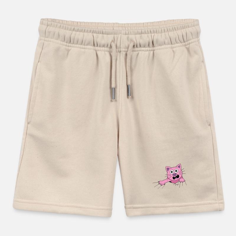 Cat screams for help Kids Organic Sweat Shorts by Stanley/Stella