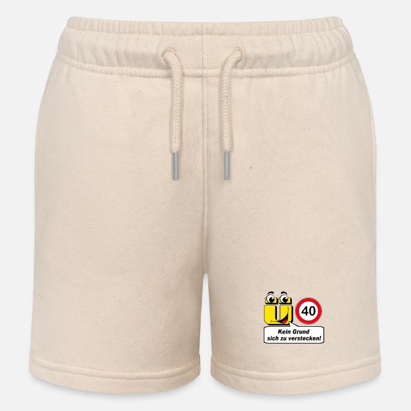 40e anniversaire, plus de 40 ans aucune raison de .......... - Short de jogging enfant bio Stanley/Stella - écru doux