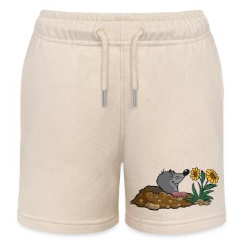 Mole earth Mole hail flower smell fragrance sp - Kids Organic Sweat Shorts by Stanley/Stella - soft Ecru - Front