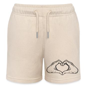 Hand und Herz Vector - Kinder Organic Joggingshorts Mini Bolter von Stanley/Stella - Natur - Vorne