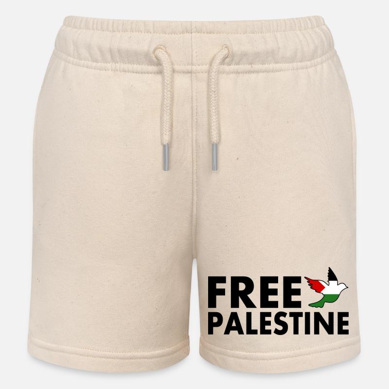 Free palestine - Short de jogging enfant bio Stanley/Stella - écru doux