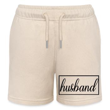 Ehemann passende Verlobung Hochzeit Flitterwochen - Kinder Organic Joggingshorts Mini Bolter von Stanley/Stella - Natur - Vorne