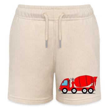 Concrete mixer truck red - Kids Organic Sweat Shorts by Stanley/Stella - soft Ecru - Front