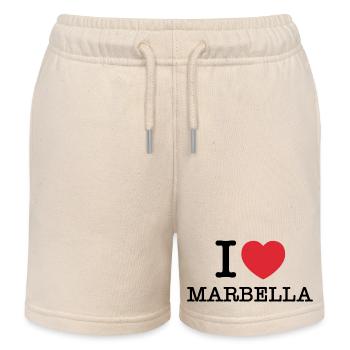 J’aime Marbella | Marbella | I Heart Marbella - Short de jogging enfant bio Stanley/Stella - écru doux - Devant