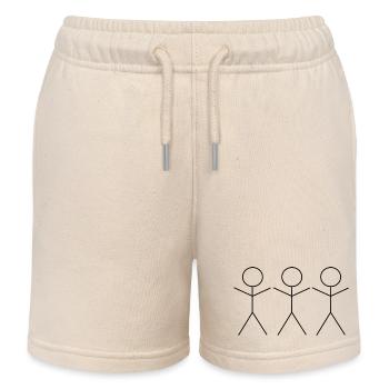 3 Strichmännchen - Kinder Organic Joggingshorts Mini Bolter von Stanley/Stella - Natur - Vorne