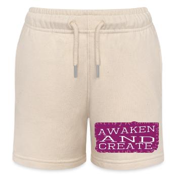 joke innovation and progress fostering creativity - Kids Organic Sweat Shorts by Stanley/Stella - soft Ecru - Front