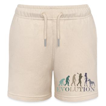 Evolution Dogue Allemand Femme Rétro Minimalisme - Short de jogging enfant bio Stanley/Stella - écru doux - Devant