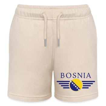 I Love Bosnia, Elegance Style Design T-Shirt - Kids Organic Sweat Shorts by Stanley/Stella - soft Ecru - Front