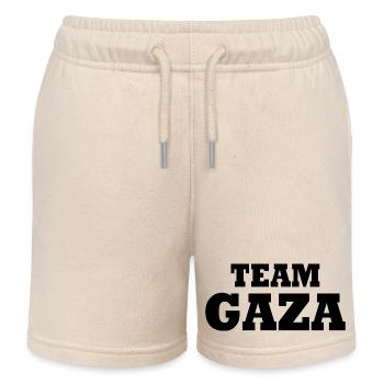 Team gaza - Kinder Organic Joggingshorts Mini Bolter von Stanley/Stella - Natur - Vorne