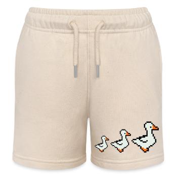 Pixel Ducks - Kids Organic Sweat Shorts by Stanley/Stella - soft Ecru - Front