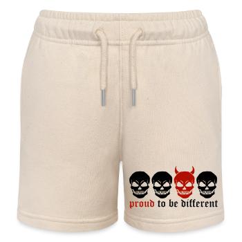 DIFFERENT SKULL - 2C - Kids Organic Sweat Shorts by Stanley/Stella - soft Ecru - Front