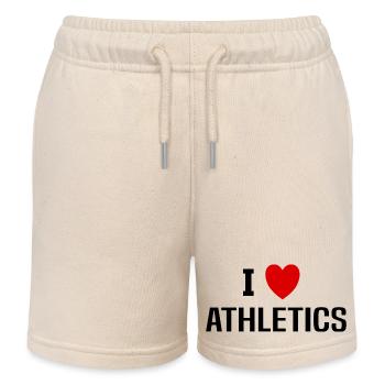 I love Athletics - Kids Organic Sweat Shorts by Stanley/Stella - soft Ecru - Front