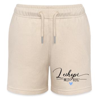 Leihopi mit Herz - Kinder Organic Joggingshorts Mini Bolter von Stanley/Stella - Natur - Vorne