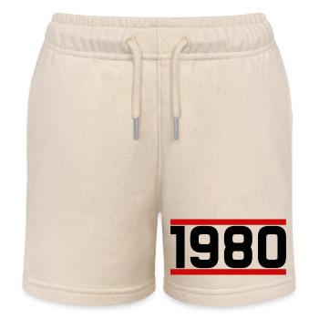 Old school 1980 - Short de jogging enfant bio Stanley/Stella - écru doux - Devant