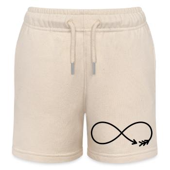 Infinity Sign Arrow Gift Love - Kids Organic Sweat Shorts by Stanley/Stella - soft Ecru - Front