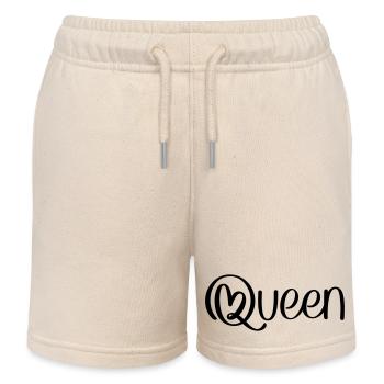 Queen with heart - Kids Organic Sweat Shorts by Stanley/Stella - soft Ecru - Front