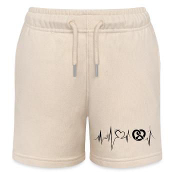 Heartbeat Baker Bakery Bakery Symbol Icon Pulse - Kids Organic Sweat Shorts by Stanley/Stella - soft Ecru - Front