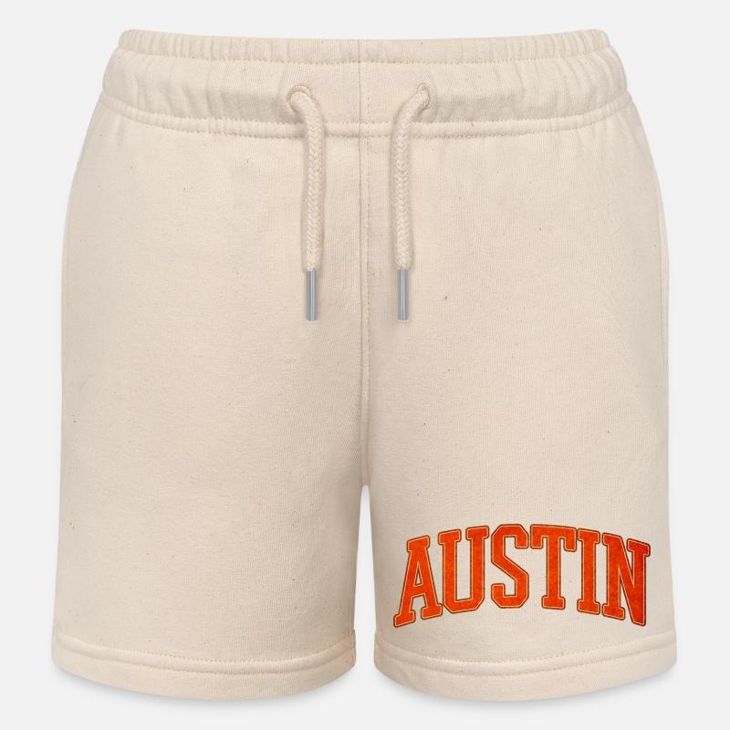 Lettrage universitaire d’Austin - Short de jogging enfant bio Stanley/Stella - écru doux