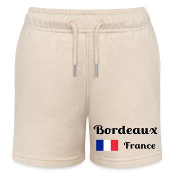 Bordeaux France- Imprimés stylés - Short de jogging enfant bio Stanley/Stella - écru doux - Devant